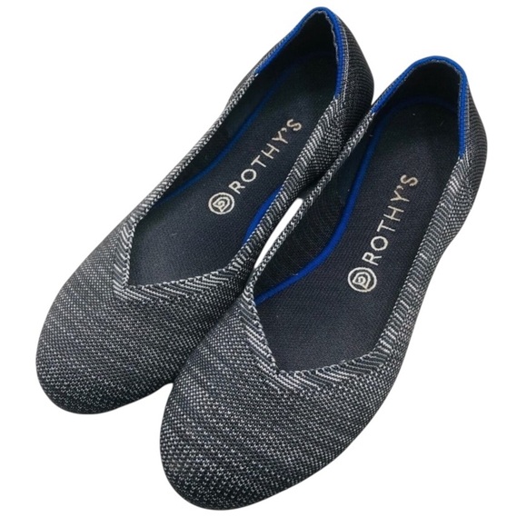 Rothy's Shoes - Rothy's Flats Black /Gray Birdseye Round Toe Women's Size 8.5